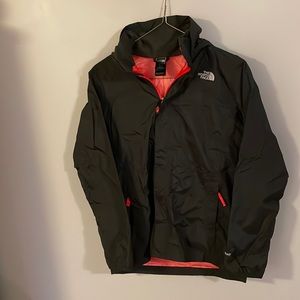 Kids North Face size XL 16/18 black/red raincoat